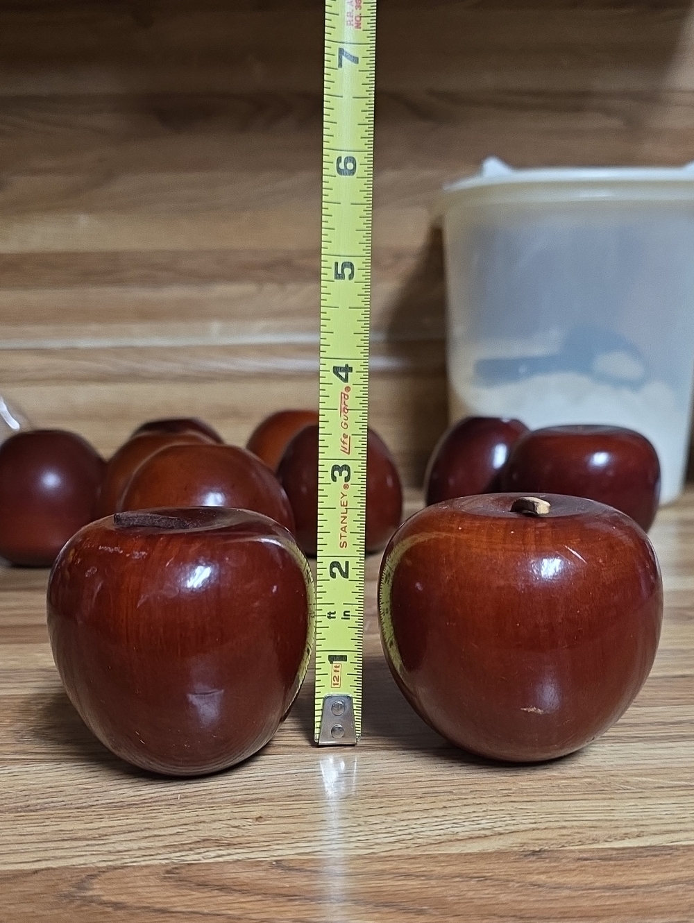 Decorative Wooden Apple Accents in Deep Brown - Set of 10 - Picture 7 of 7